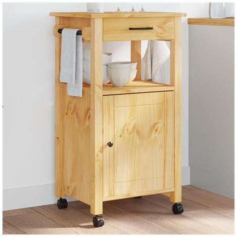 Carrello Da Cucina Monza 48x40x90 Cm In Legno Massello Di Pino - Foto 1