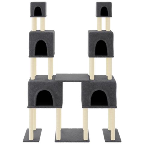Albero Per Gatti Con Tiragraffi In Sisal Grigio Scuro 199 Cm - Foto 2