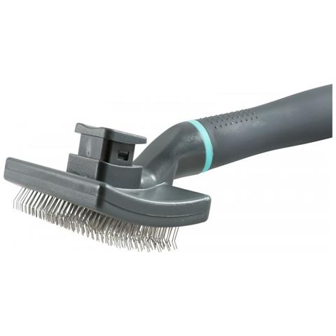 Spazzola Per Cani Zolux Anah Medio Retrattile Turchese Nero /blu - Foto 2