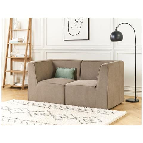 Divano Modulare 2 Posti Lemvig Velluto A Coste Tortora - Foto 1