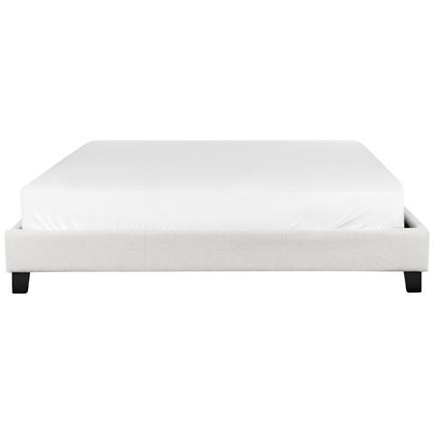 Letto Senza Testata Tessuto Roanne 180 X 200 Cm Grigio Chiaro - Foto 2