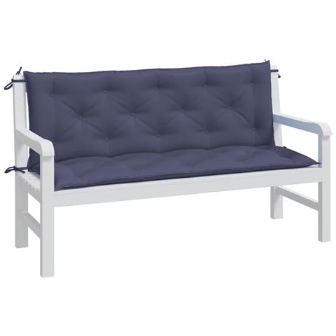 Cuscini Per Panca 2 Pz Blu Marino 150x50x7 Cm In Tessuto Oxford - Foto 3