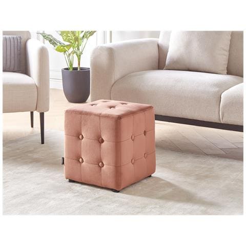Pouf Wisconsin Velluto Rosa Pesca - Foto 1