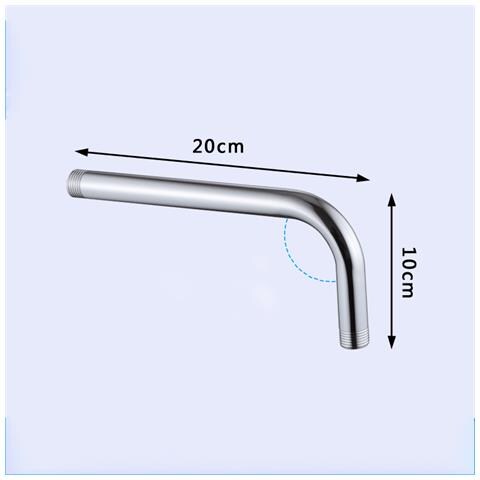 Tubo Prolunga Per Doccia A Pioggia, Braccio Doccia A 90° Per Montaggio A Parete Del Soffione Doccia Silver - Foto 2