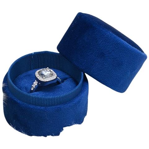 Scatola Rotonda In Velluto Per Anelli Blue - Foto 1