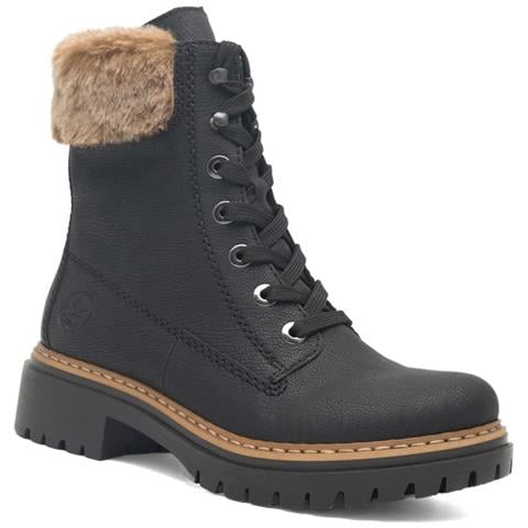 Black Casual Closed Ladies Mid Height Boots Stivaletti Pelle Sintetica Scarpe Donna Nero Eu 39, 72630-00 - Foto 1