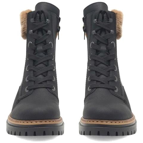 Black Casual Closed Ladies Mid Height Boots Stivaletti Pelle Sintetica Scarpe Donna Nero Eu 39, 72630-00 - Foto 3