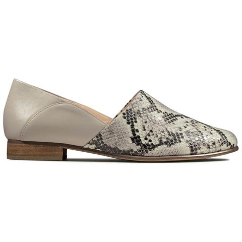 Décolleté Clarks Donna Pure Tone In Pelle Di Serpente Grigio 37 - Foto 1