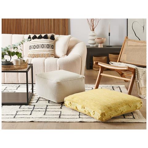 Pouf Clone Cotone Giallo 60 Cm 60 Cm 12 Cm - Foto 1