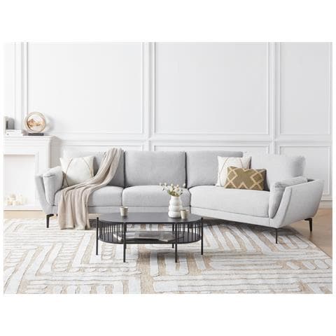 Divano 3 Posti Kansseli Tessuto Grigio Chiaro - Foto 1