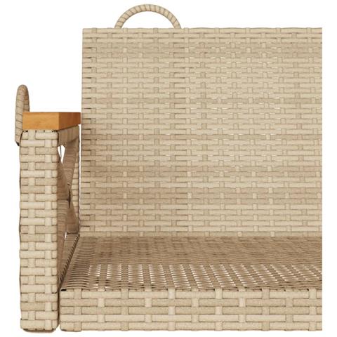 Panchina a Dondolo Beige 109x62x40 cm in Polyrattan - Foto 2