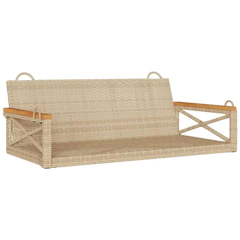 Panchina a Dondolo Beige 109x62x40 cm in Polyrattan - Foto 1