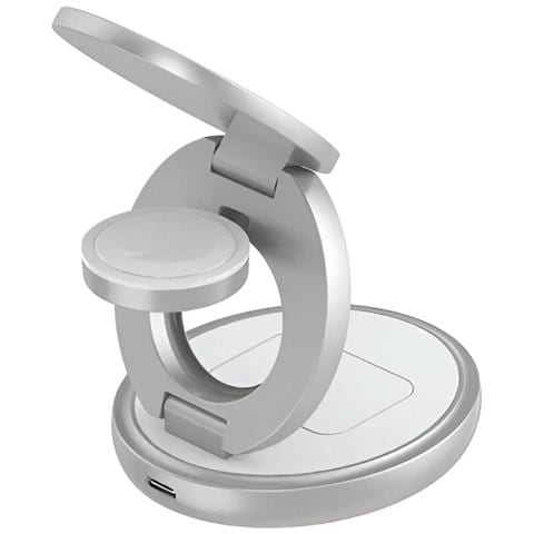 Stazione Di Ricarica Wireless Qi 3 / Magsafe 15w 3 Zone Pieghevole, Blanc / Gris - Foto 9
