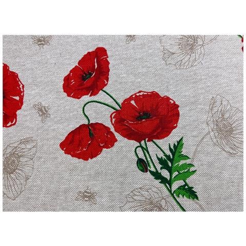Tovaglia Per Salotto Cucina In Miros Misto Cotone Made In Italy Papaveri Rp 140x140 Papaveri - Foto 2