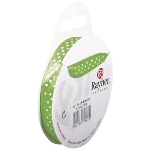 Nastro In Raso Con Puntini H 9,5mm Rotolo 10mt Verde - Foto 1