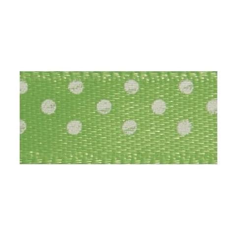 Nastro In Raso Con Puntini H 9,5mm Rotolo 10mt Verde - Foto 2