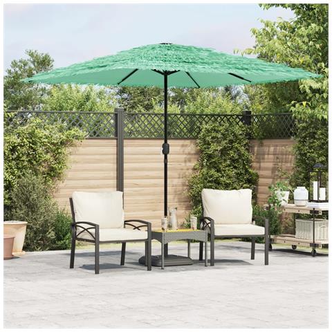 Ombrellone Giardino Con Palo In Acciaio Verde 248x248x248 Cm - Foto 1