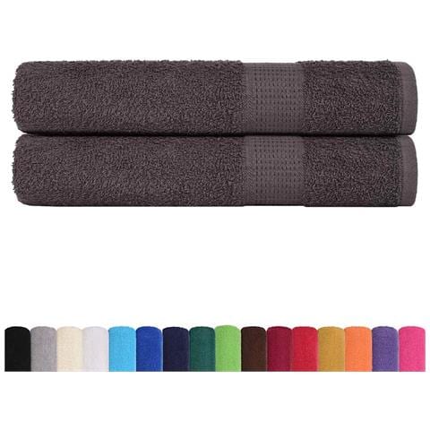 Asciugamani Sauna 2 Pz Antracite 80x200cm 360g/m 100% Cotone - Foto 2