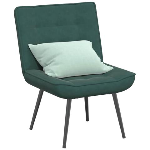 Sedia Relax 64x74x84 Cm Verde Scuro In Velluto - Foto 1