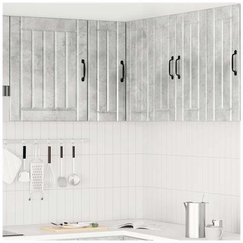 Pensile Da Cucina Ad Angolo Lucca Grigio Cemento In Truciolato - Foto 3