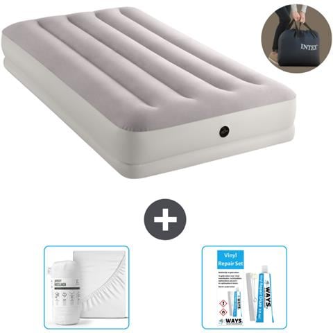 Set Materassino Gonfiabile - 191x99x30 Cm - Grigio - Include Accessori Coordinati Cb16 - Foto 1