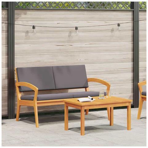 Set Bistro 2 Pezzi con Cuscini in Legno Massello di Acacia - Foto 2