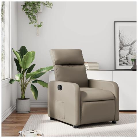 Poltrona Reclinabile Cappuccino in Similpelle - Foto 2