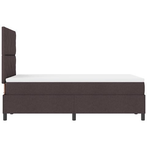 Letto con sommier e materasso marrone scuro 120x200 cm in tessuto - Foto 1