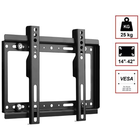Supporto Fisso A Parete Per Tv Standard Da 14"" A 42"" Compatibile Vesa 25kg In Acciaio - Foto 2