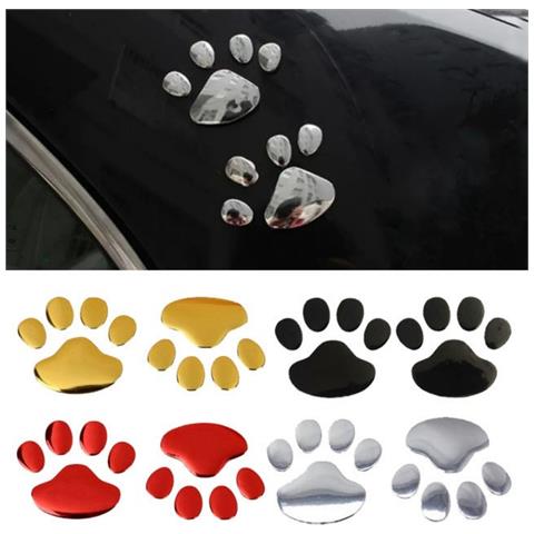 Set Di 10 Adesivi 3d Per Auto: Impronte Creative Per La Decorazione Del Veicolo Black - Foto 4