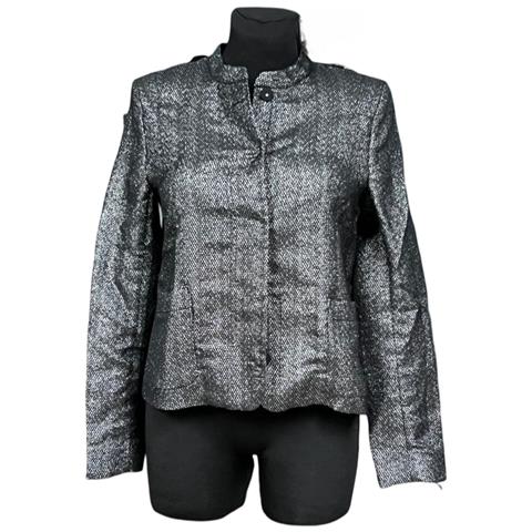Blazer Da Donna Lucido Elegante Argento Taglia 36 - Foto 1