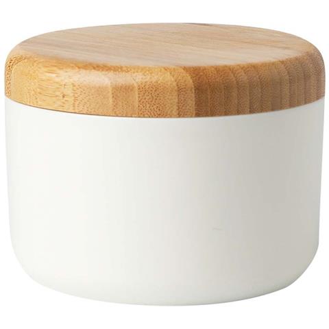 Posacenere In Stile Nordico Con Coperchio - Acciaio Inossidabile E Bambù, Antivento E Antifumo White - Foto 1