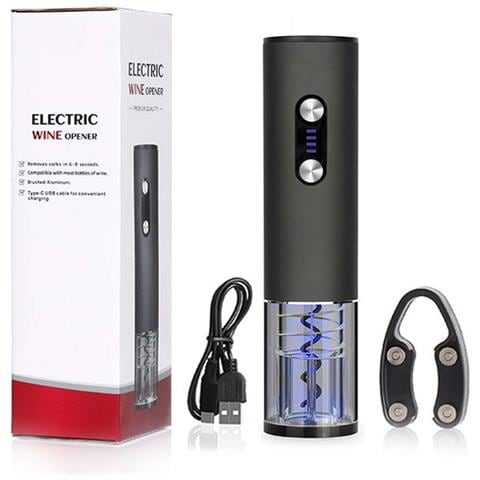 Apribottiglie Elettrico: Automatico, Ricaricabile Usb E Cavatappi Portatile - Foto 1