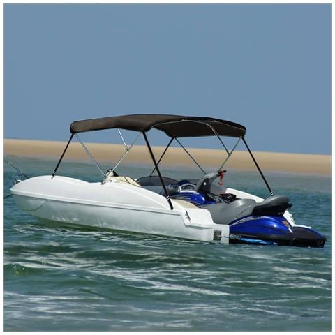 Bimini di Prua con Tendalino 3 Archi Nero 183x180x137 cm - Foto 2