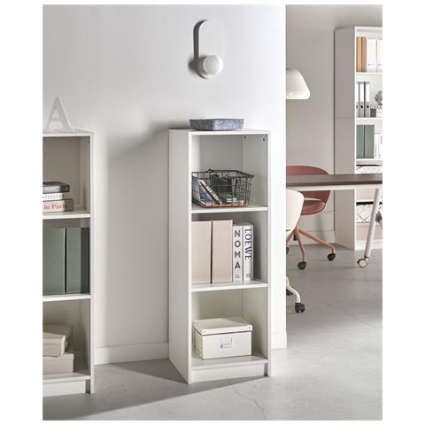 Libreria A 3 Ripiani Zehna 117 Cm Bianco - Foto 1
