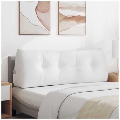 Cuscino per Schiena Bianco 140 x 24 x 50 cm Tessuto - Foto 2