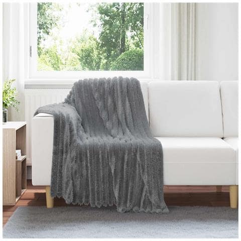 Coperta Grigio scuro 150 x 130 cm Panno - Foto 2