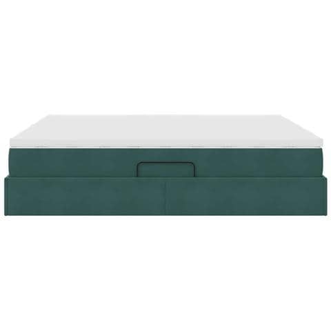 Letto con contenitore e materasso Verde Scuro 200 x 200 cm - Foto 9