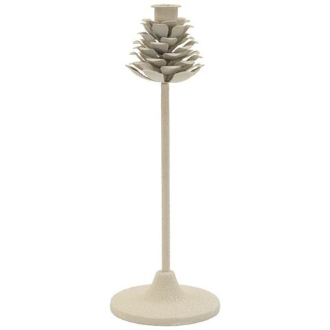 Portacandela Vkh741-beige-metallo-11,5x11,5x33,5 Cm - Foto 1