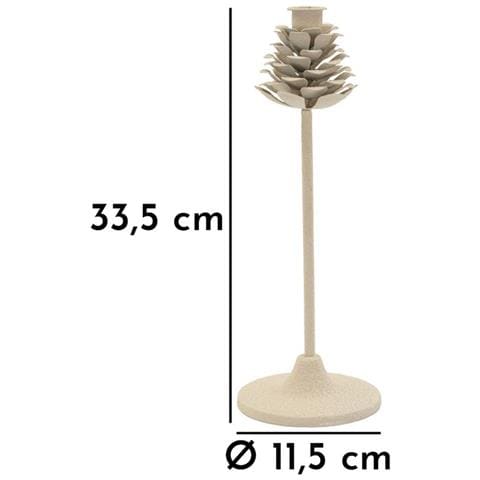 Portacandela Vkh741-beige-metallo-11,5x11,5x33,5 Cm - Foto 6