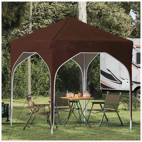 Tenda per feste a pop-up 194 x 194 x 245 cm Marrone - Foto 2