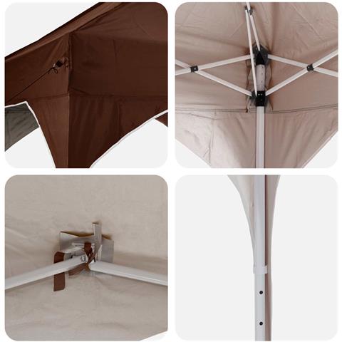 Tenda per feste a pop-up 194 x 194 x 245 cm Marrone - Foto 9
