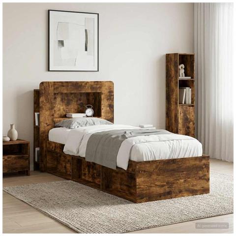 Testata del letto Rovere Fumo Legno ingegnerizzato - Foto 8