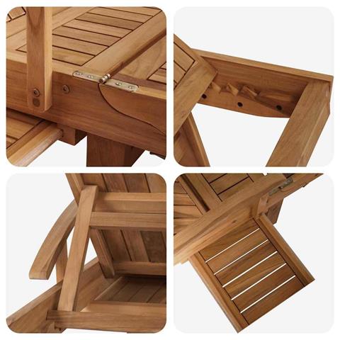 Lettino prendisole con cuscino Marrone 195 x 59 x 78,5 cm - Foto 9