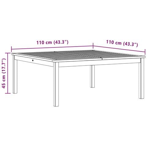 Tavolino da salotto Acacia chiaro 110 x 110 x 45 cm - Foto 7
