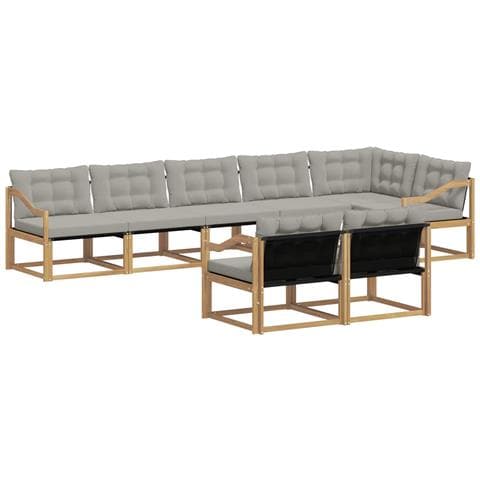 Set di divani da esterno 8 pcs Bianco e Grigio Chiaro - Foto 1