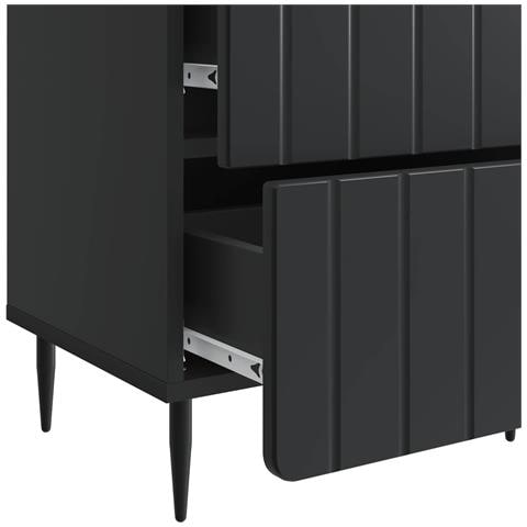 Armadio da Notte con cassetto 2 pcs Nero 43 x 34,5 x 49,5 cm - Foto 9