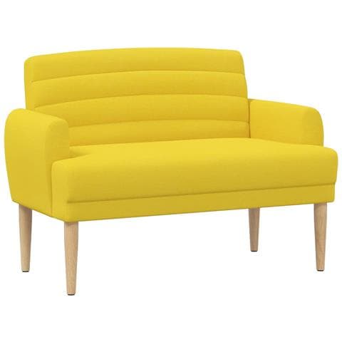 Loveseat con bottoni imbottiti Giallo Chiaro 116 x 67 x 80 cm - Foto 1