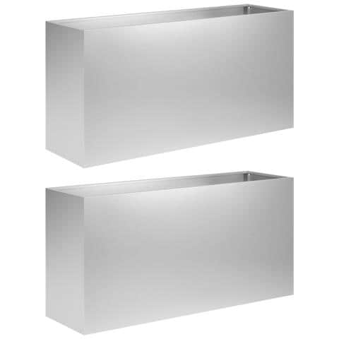 Vaso da giardino 2 pz Argento 100 x 30 x 40 cm Acciaio zincato - Foto 1