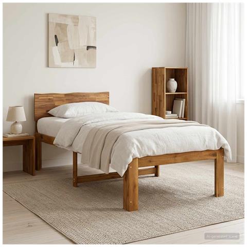Letto Singolo con Testiera ROSTOCK Naturale 90 x 200 cm - Foto 2